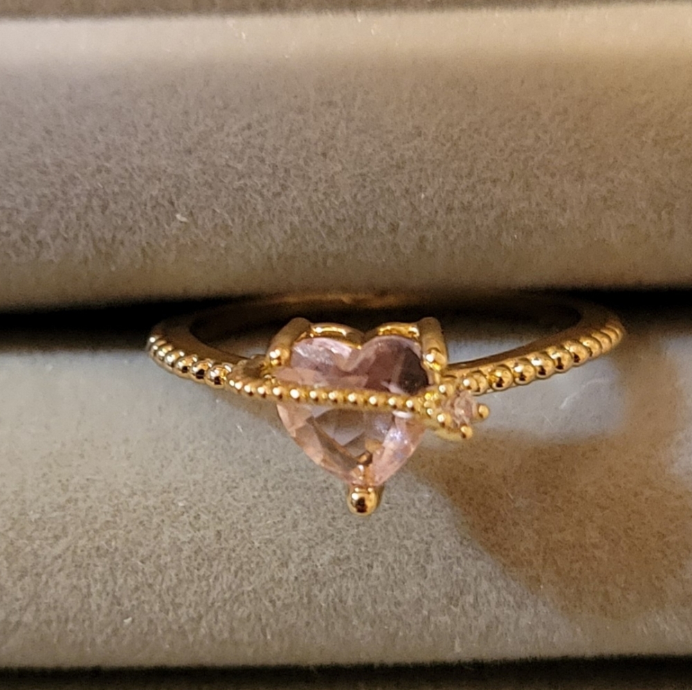 Pink heart ring
